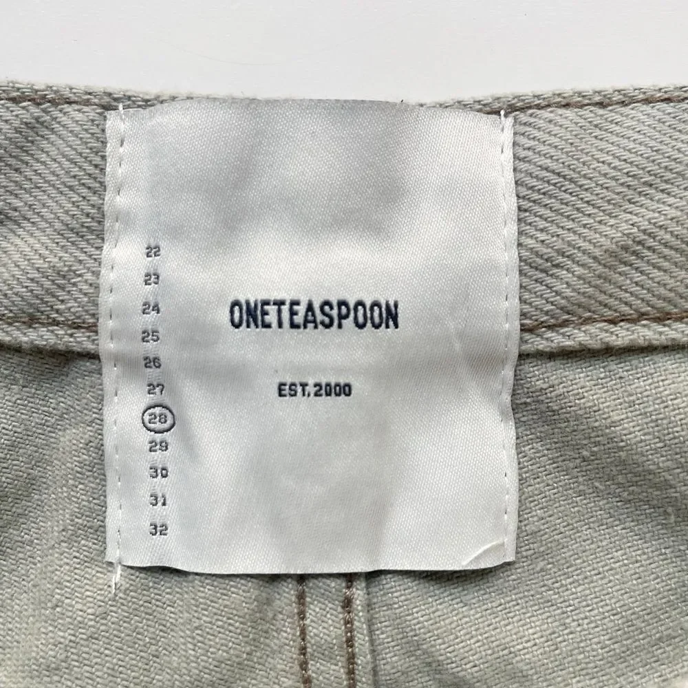One Teaspoon Free People Stevies Long Length Boyfriend Shorts fade Khaki NWT 28